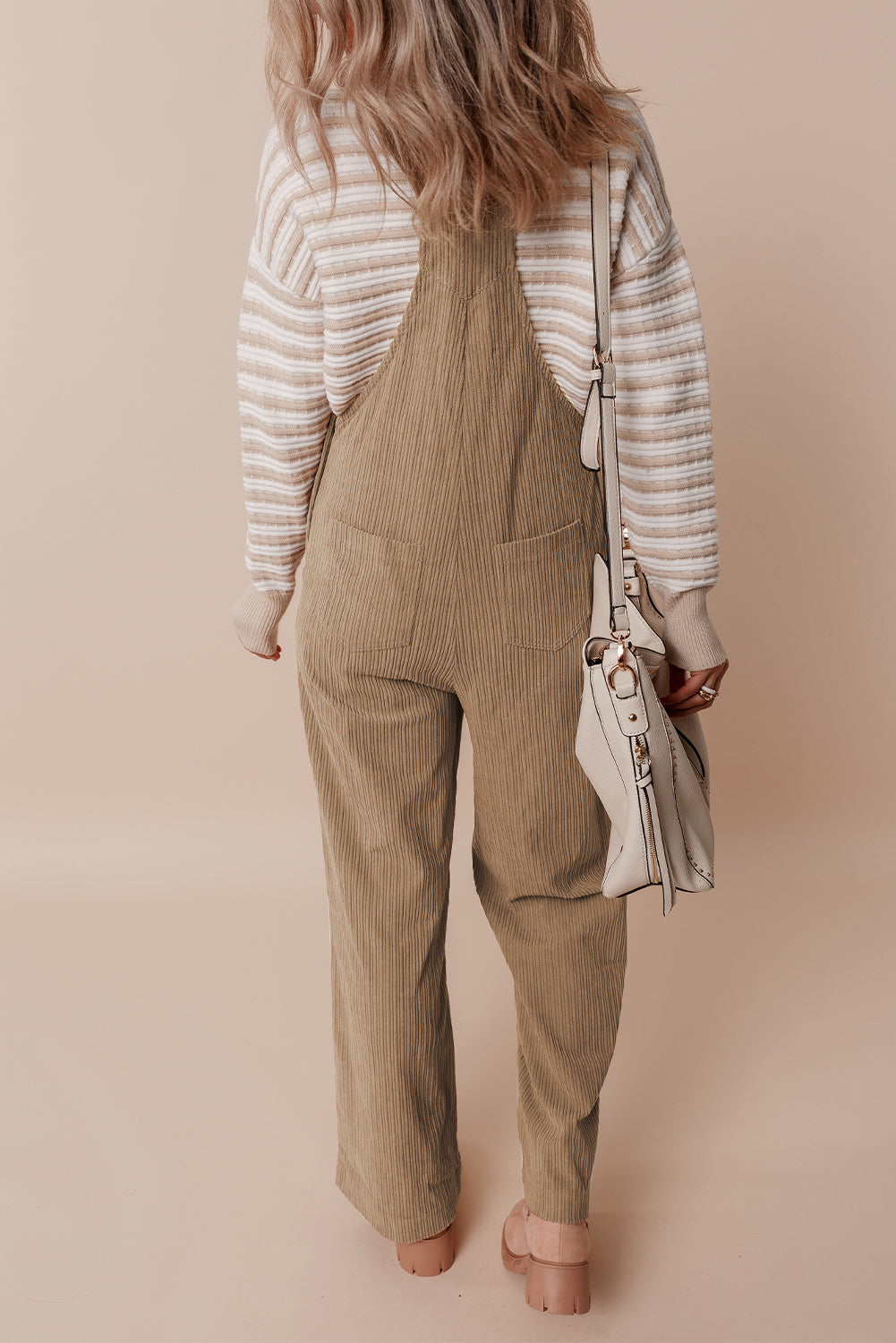 Grauer morn solid pocketed loose fit cord overall