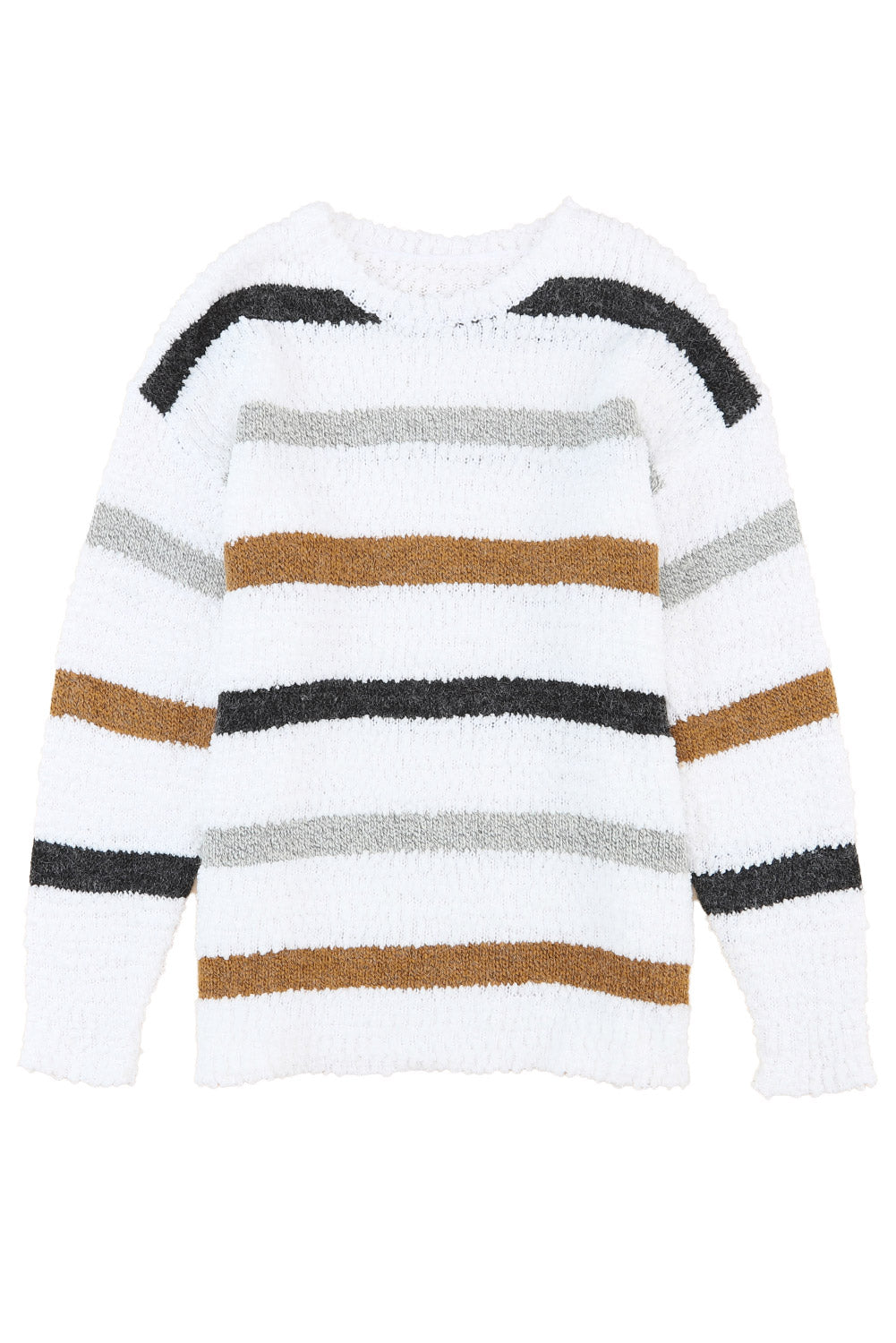 Gestreifter popcorn-strickpullover