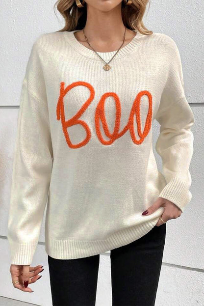 Apricot boo strickmuster gerippter rand drop shoulder pullover