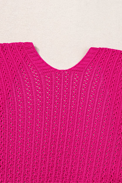 Rose ausgehöhlte armbinde ärmel stricken strickjacke