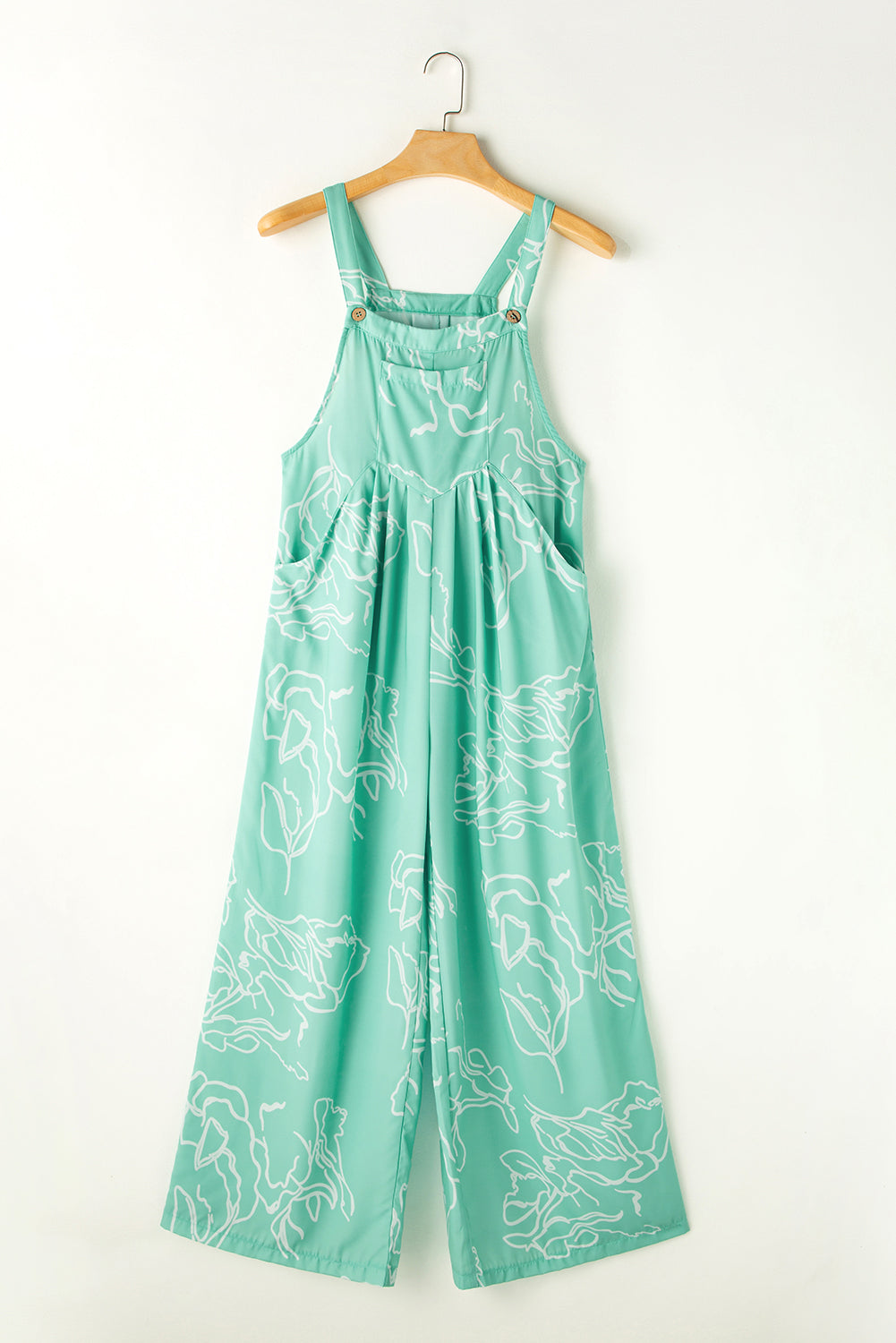 Moonlight jade bedruckter latz overall mit weitem bein