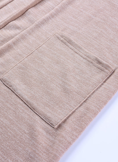Rosa tunika mit offener vorderseite strickjacke mit taschen