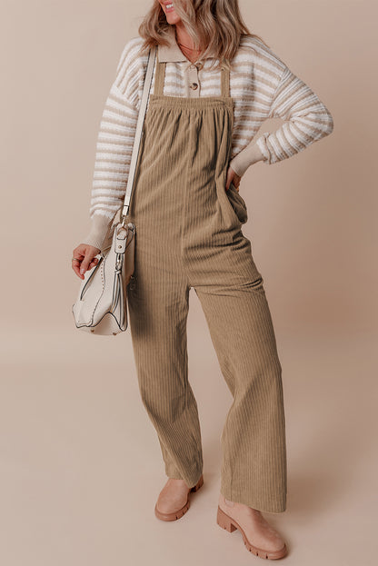 Grauer morn solid pocketed loose fit cord overall