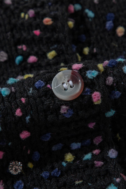 Schwarzer multicolor konfetti pullover cardigan
