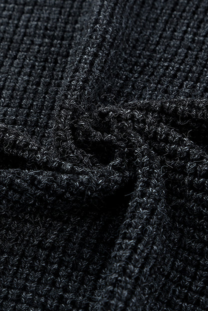 Schwarz karierter strickcardigan mit offener vorderseite
