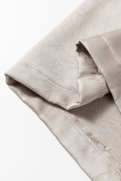 Jet stream solid plissee-hose mit hoher taille und weitem bein