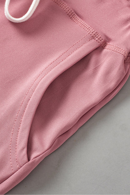 Fushia jogginghose mit kordelzug und taschenträgern