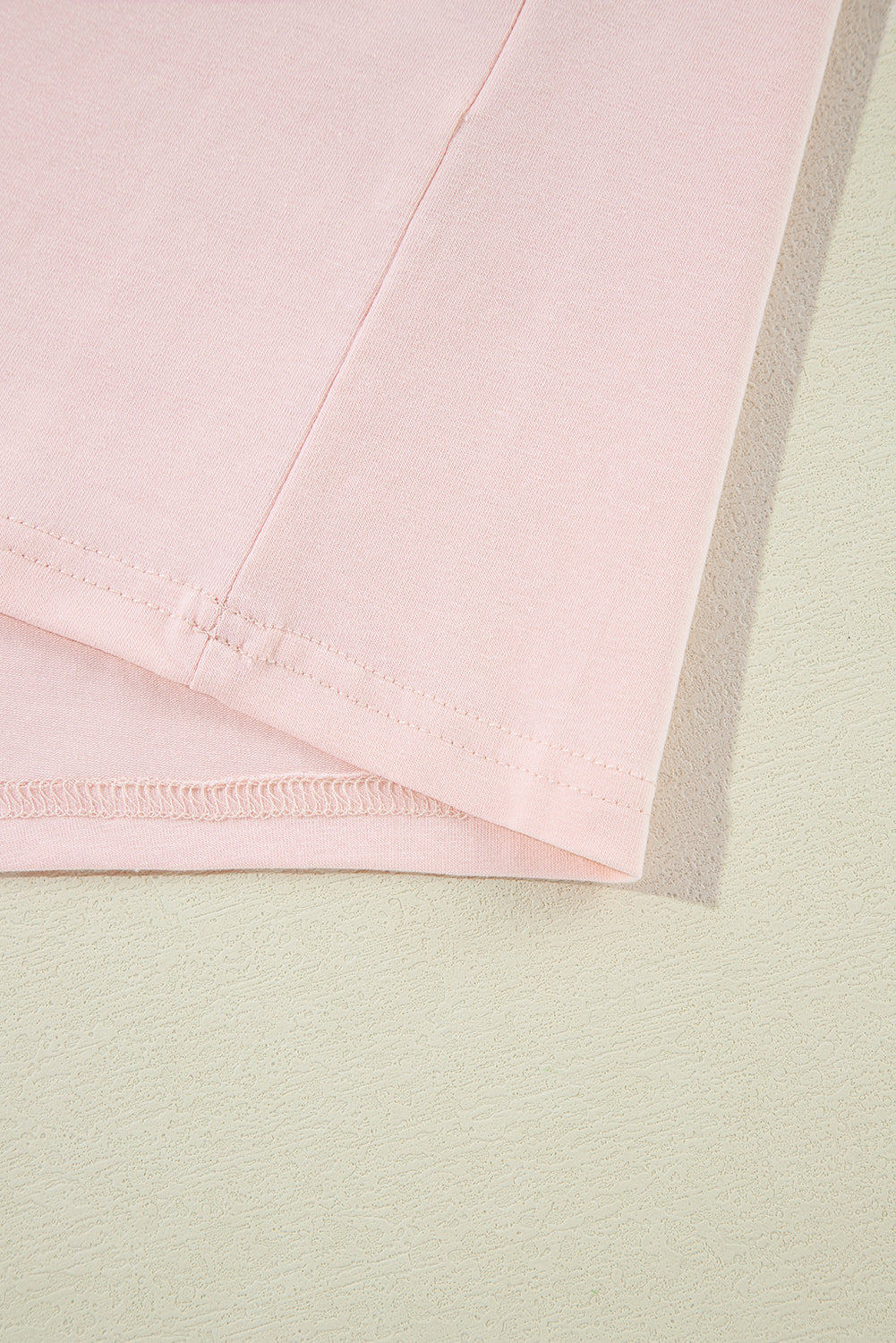 Rosa farbe blocknaht ärmel rundhalsausschnitt oversize top