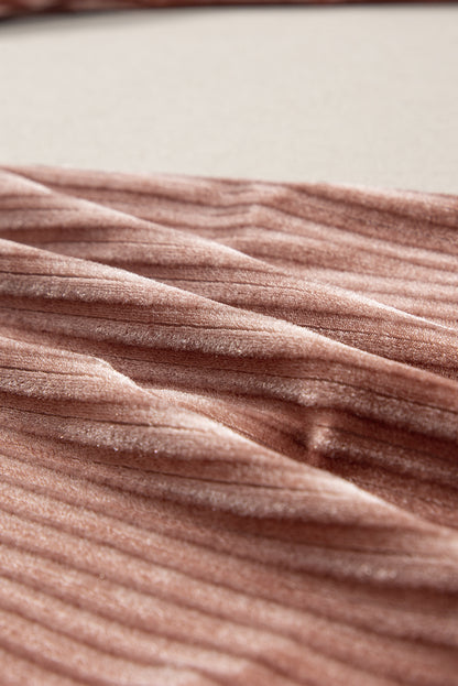 Staubrosa uni-hose mit hoher taille und ausgestellter kordhose