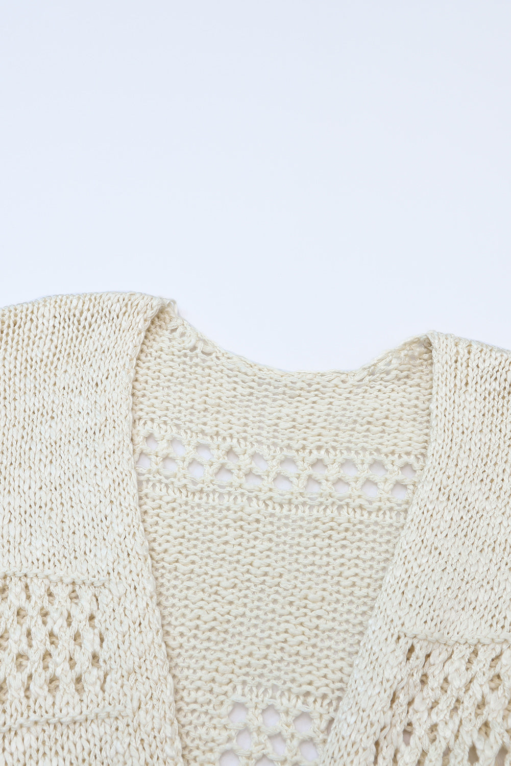 Apricot lässige strickjacke mit dolman-ärmeln und hohlsaum