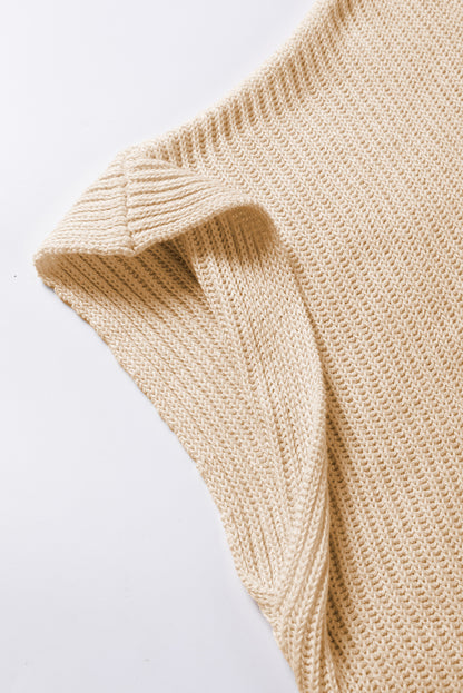 Apricot kurzarm pullover mit seitenschlitz in übergröße