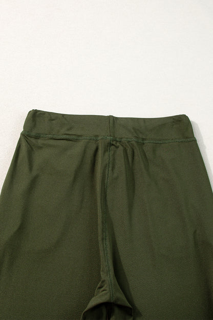 Moosgrüne jogginghose mit kordelzug an der taille