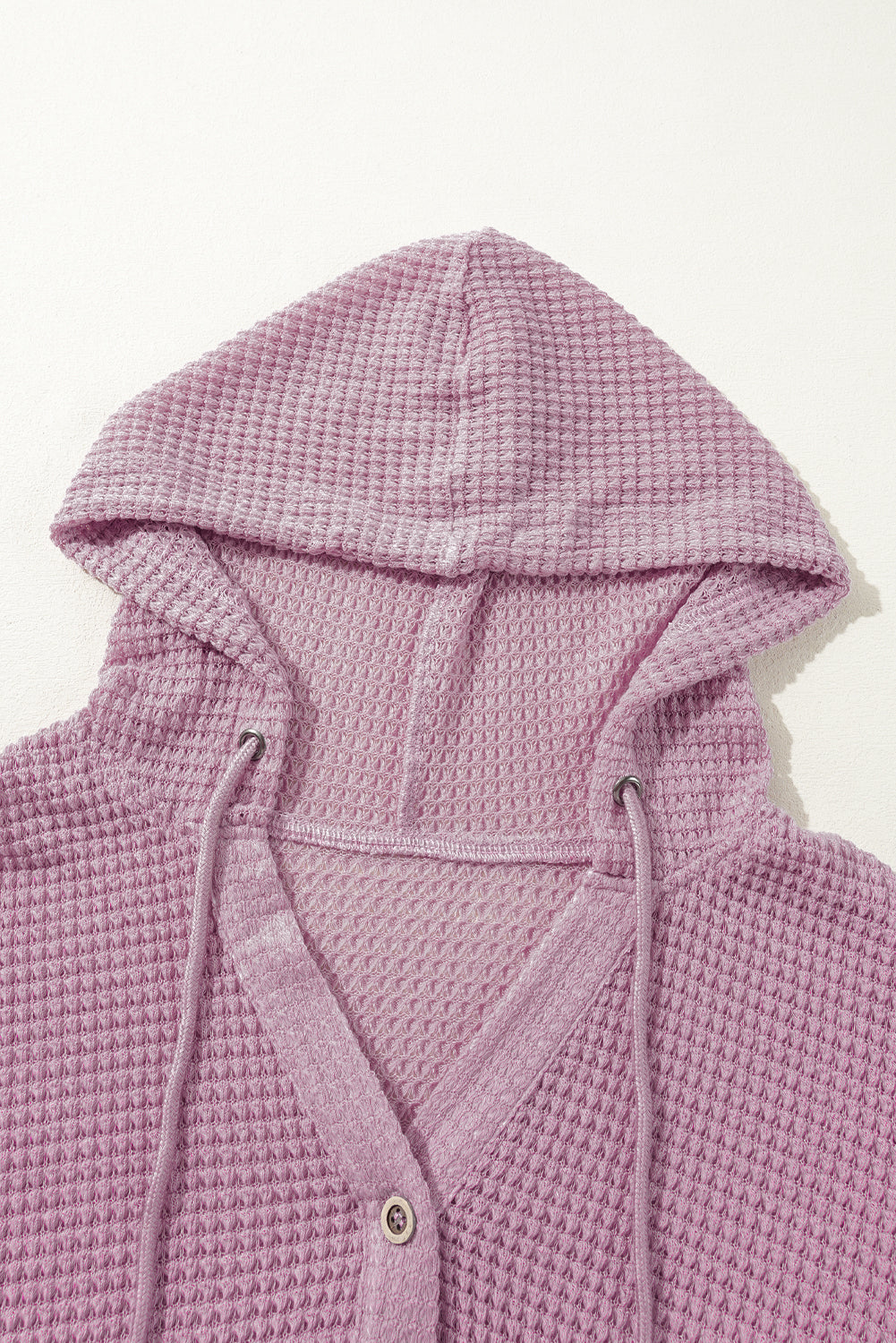 Plus size waffelstrick-top mit kapuze