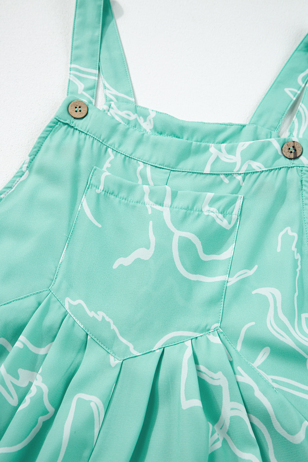Moonlight jade bedruckter latz overall mit weitem bein
