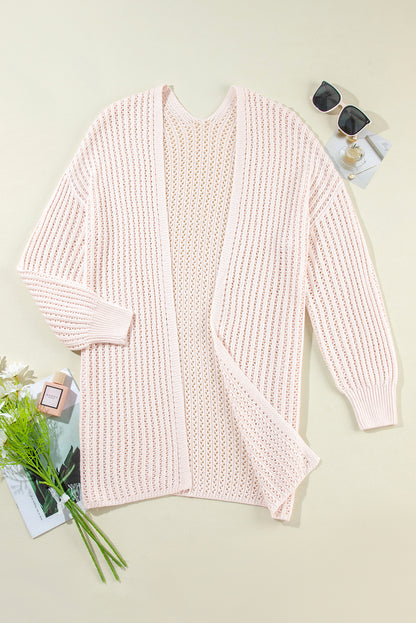 Jet stream gehäkelte drop shoulder strickjacke mit offener front