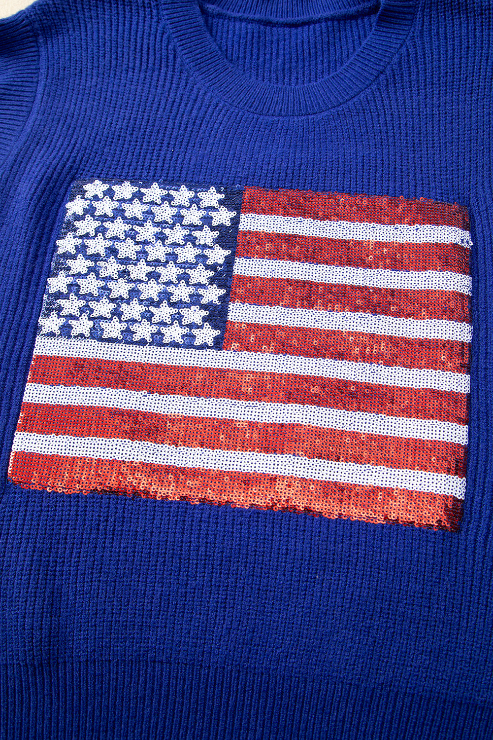 Bluing sparkling american flag strickweste