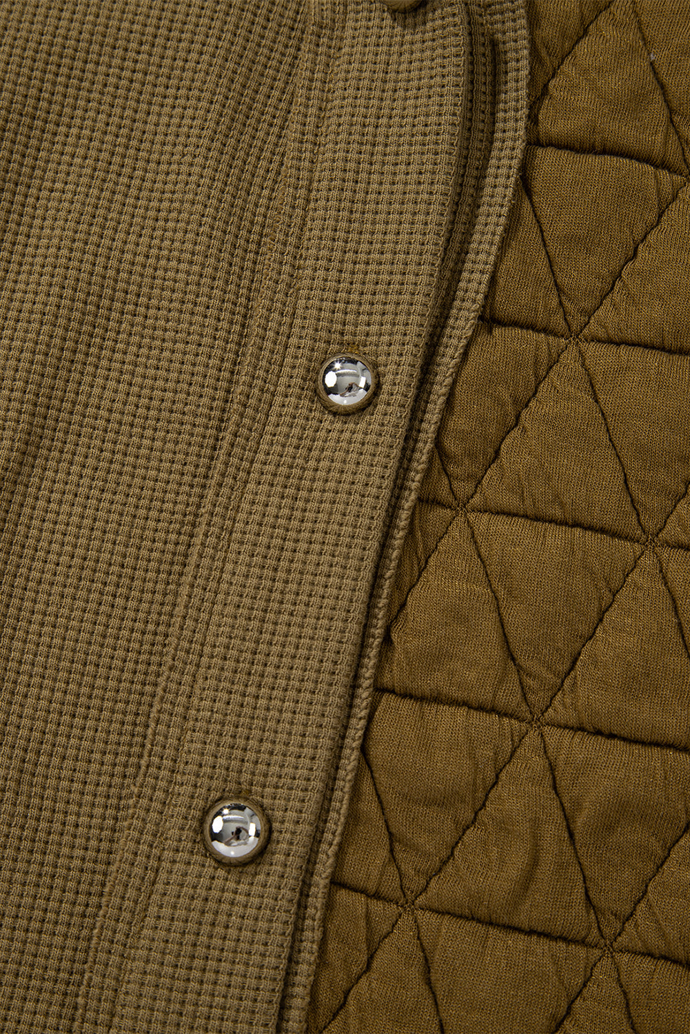 Dschungel grün gesteppte strukturierte patchwork jacke mit kapuze lose passform
