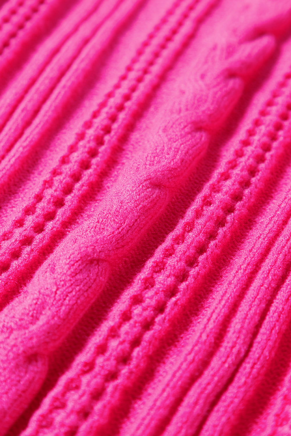 Erdbeerrosa strukturierter strick mit gerafftem halsausschnitt pullover tank