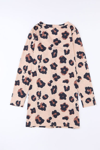 Leopardenmuster cardigan mit offener vorderseite