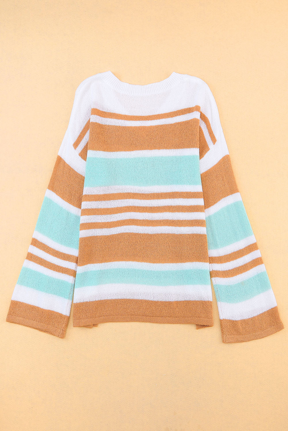 Mehrfarbiger colorblock-streifen langärmeliger geteilter pullover