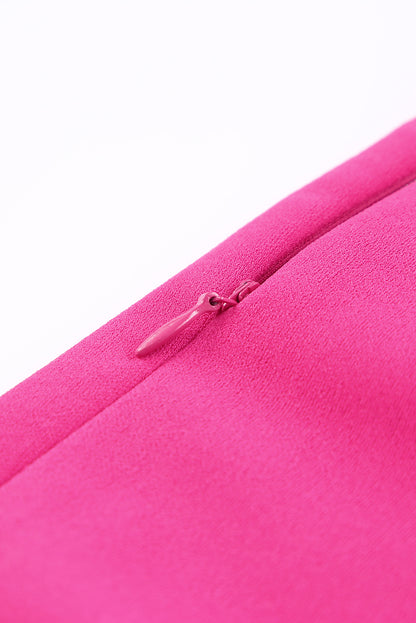 Rose hose mit geteiltem saum und hoher taille