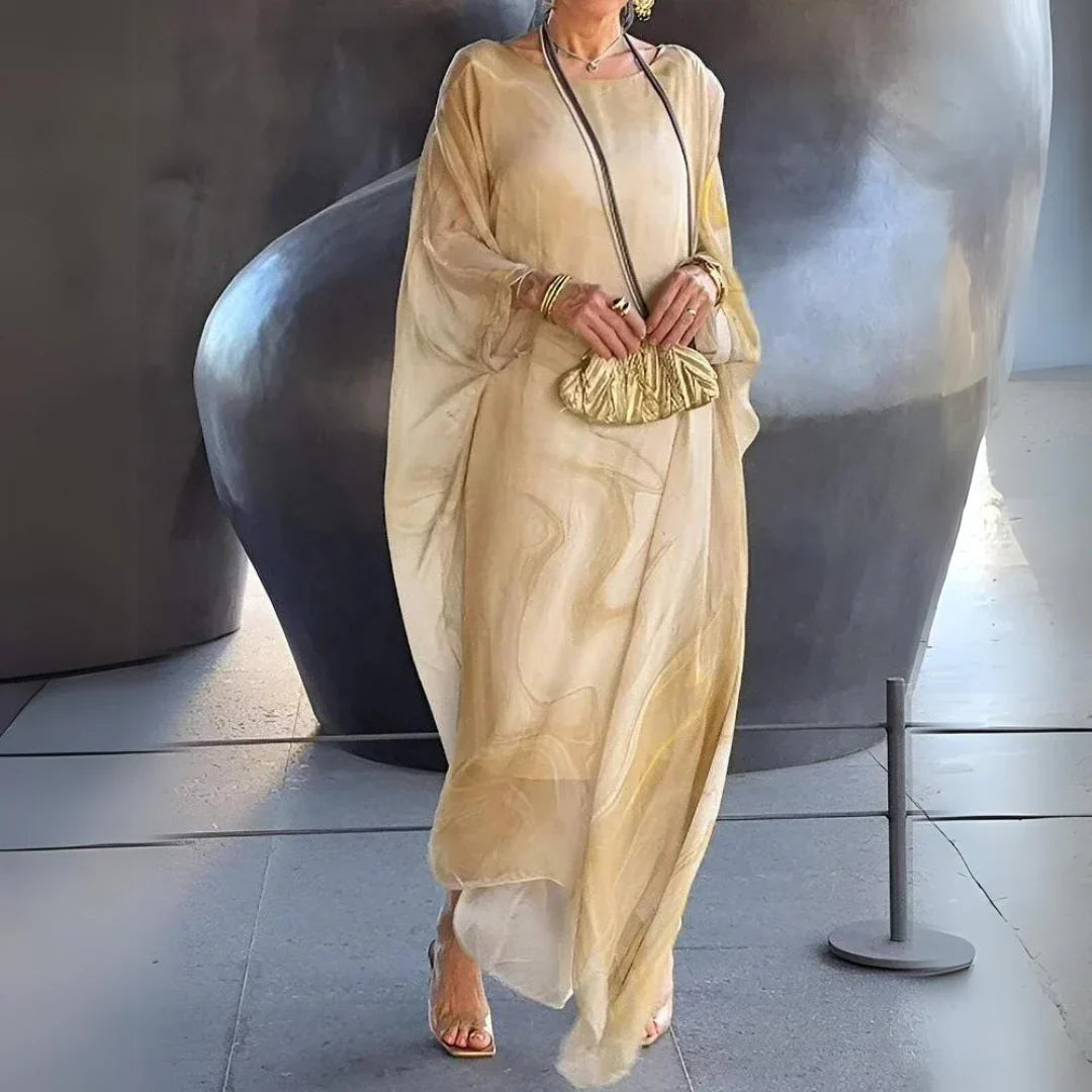 Leichtes sommer kaftan kleid mit print