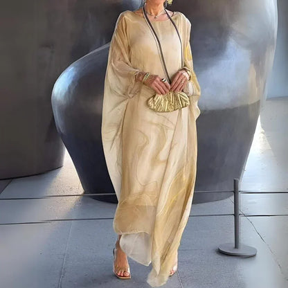 Leichtes sommer kaftan kleid mit print