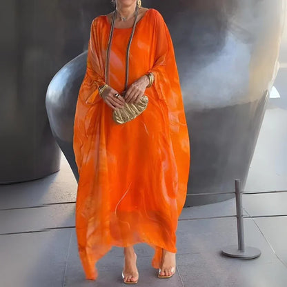 Leichtes sommer kaftan kleid mit print