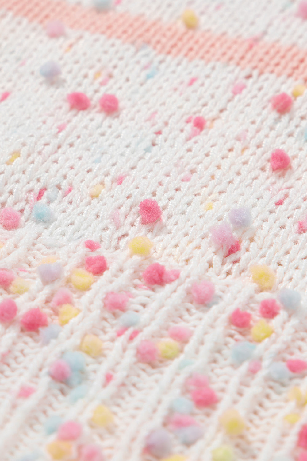 Rosa gestreifter konfetti-strickpullover