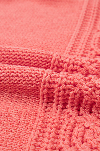 Gold flame cable knit v neck kontrast pullover mit kapuze und kordelzug