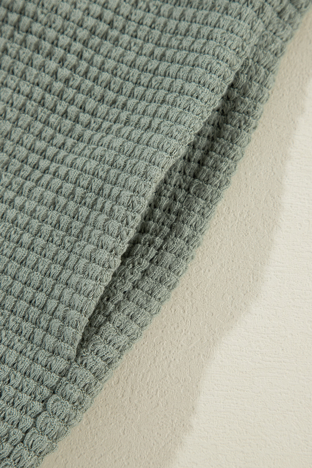 Laurel grüner waffelstrick cardigan mit offener front