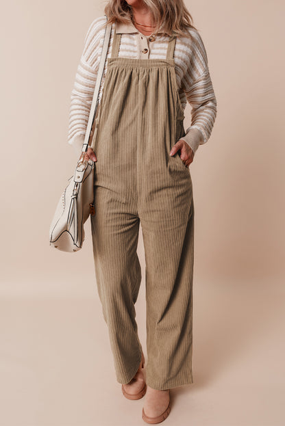 Grauer morn solid pocketed loose fit cord overall