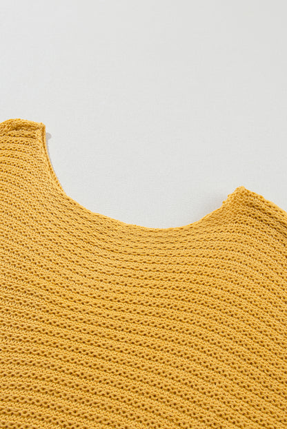 Ginger solid locker gestrickter pullover mit kurzen dolman-ärmeln
