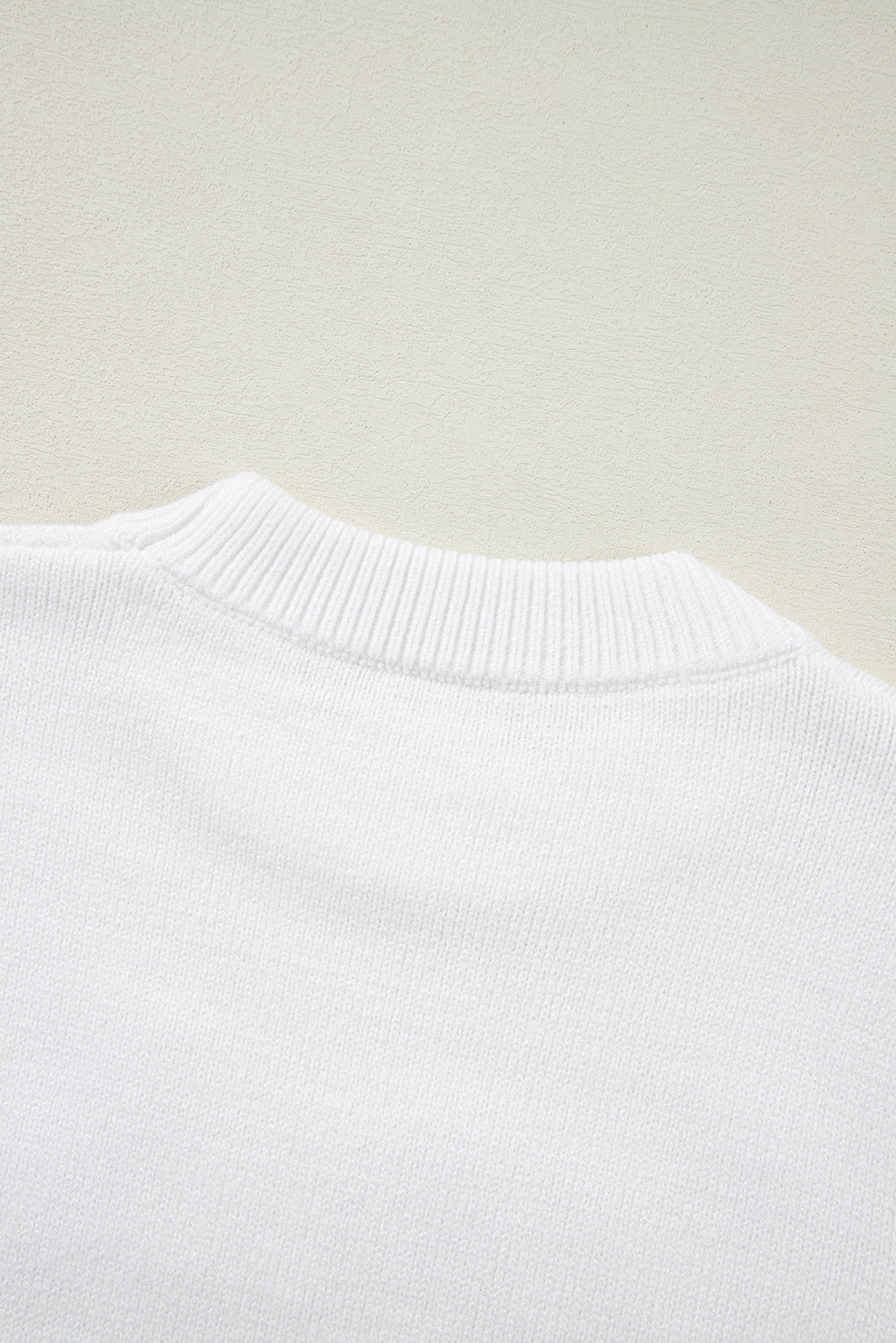 Weißer touchdown tinsel puff short sleeve rundhalsausschnitt pullover