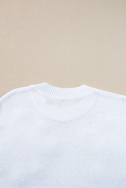 Weiß multi häkeln blume stricken kurze ärmel pullover tops