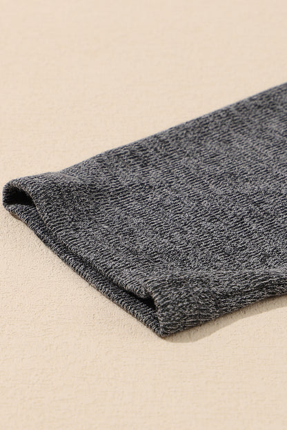 Strickjacke mit taschen und knopfleiste in grauem heidekraut