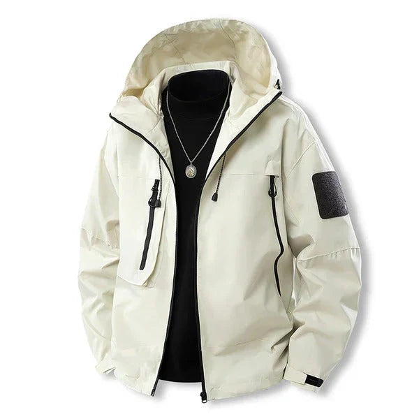 Arvid – wasserdichte outdoor-jacke mit kapuze und pattentaschen