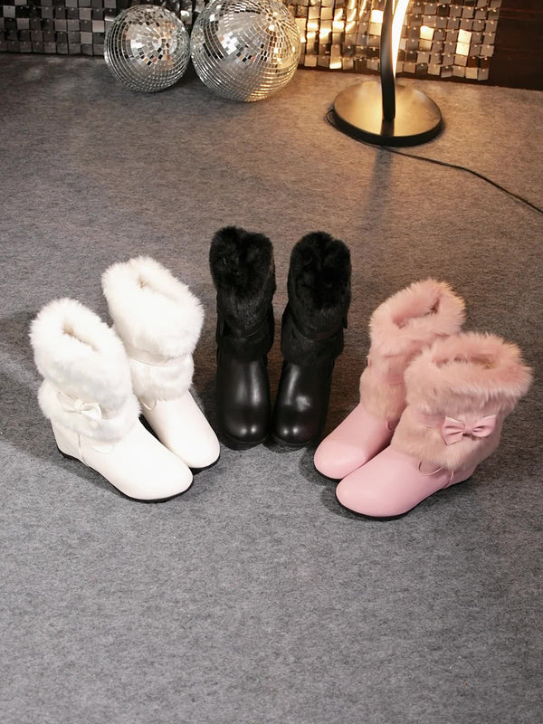 Sieglinde – kuschelige winterstiefel mit dicker sohle und schleife