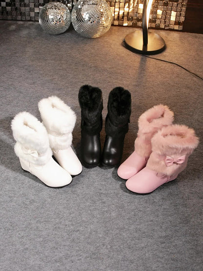 Sieglinde – kuschelige winterstiefel mit dicker sohle und schleife