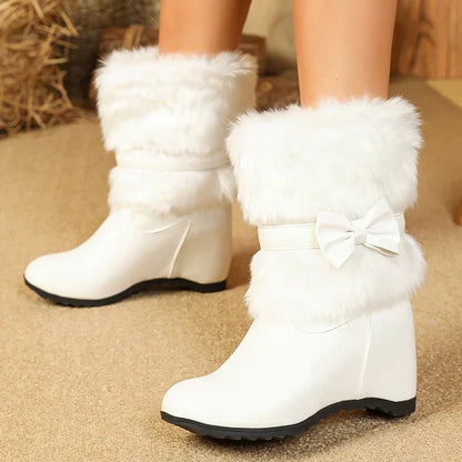 Sieglinde – kuschelige winterstiefel mit dicker sohle und schleife