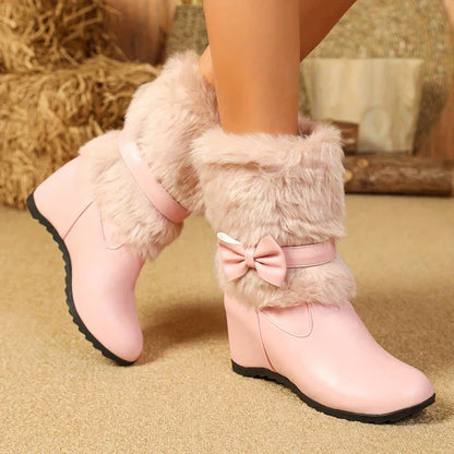 Sieglinde – kuschelige winterstiefel mit dicker sohle und schleife